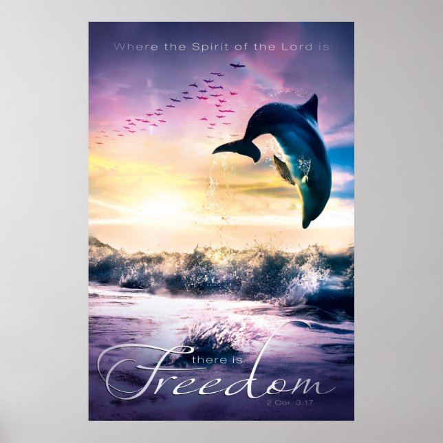 FREEDOM - Inspirational Christian Art Poster (Front)