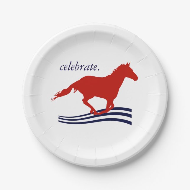 Freedom Is Beautiful Show Horse Paper Plate (Front)