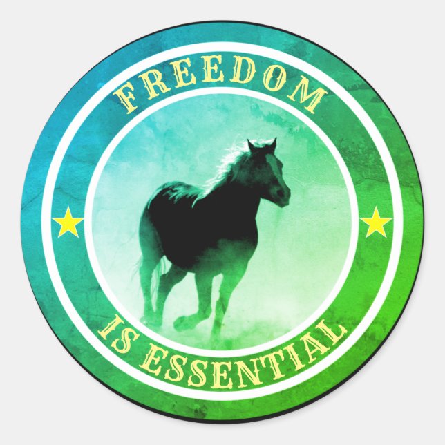 Freedom is essential (horse) Sticker (Front)