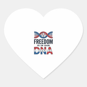Freedom Is In Our DNA Patriotic Vector Shirt Desig Heart Sticker