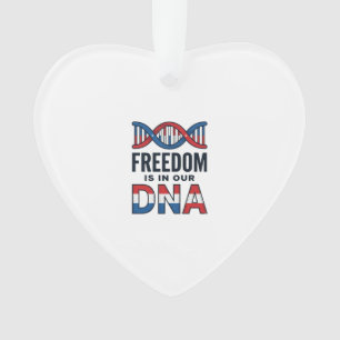 Freedom Is In Our DNA Patriotic Vector Shirt Desig Ornament