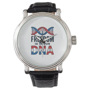 Freedom Is In Our DNA Patriotic Vector Shirt Desig Watch