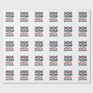 Freedom Is In Our DNA Patriotic Vector Shirt Desig Wrapping Paper