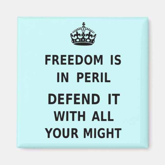 Freedom Is In Peril. Defend It With All Your Might Magnet (Front)