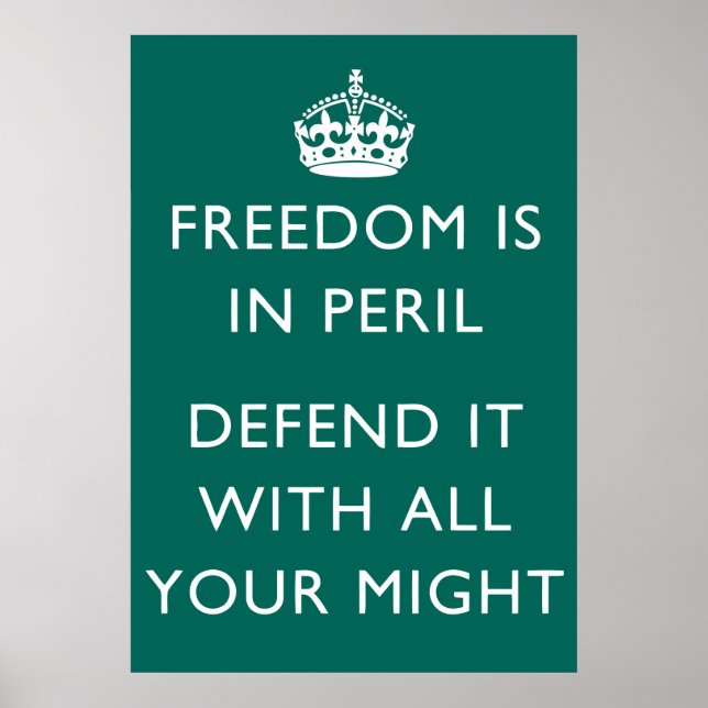 freedom is in peril defend it with all your might poster (Front)