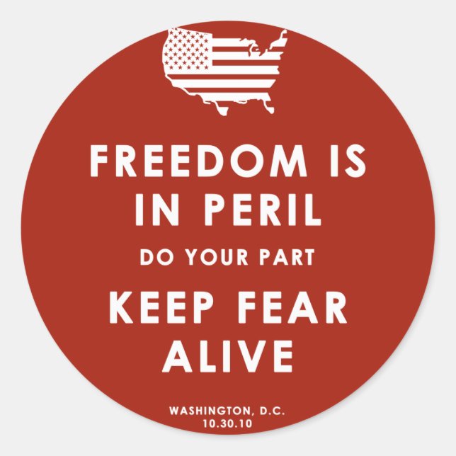 Freedom Is In Peril! Sticker (Front)