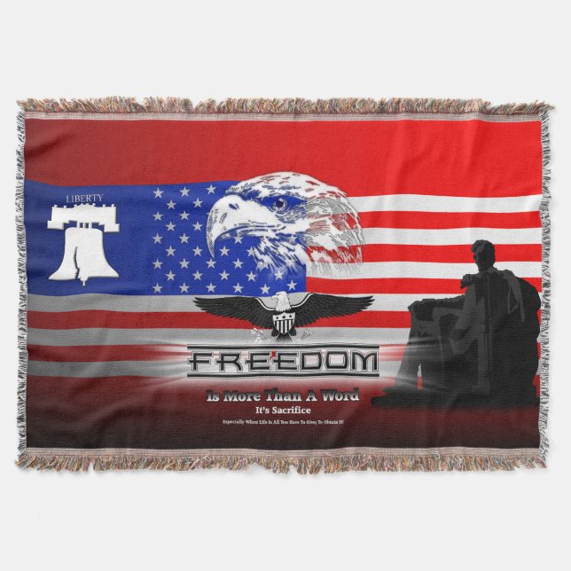 Freedom Is More Than A Word Hz Throw Blanket (Front)