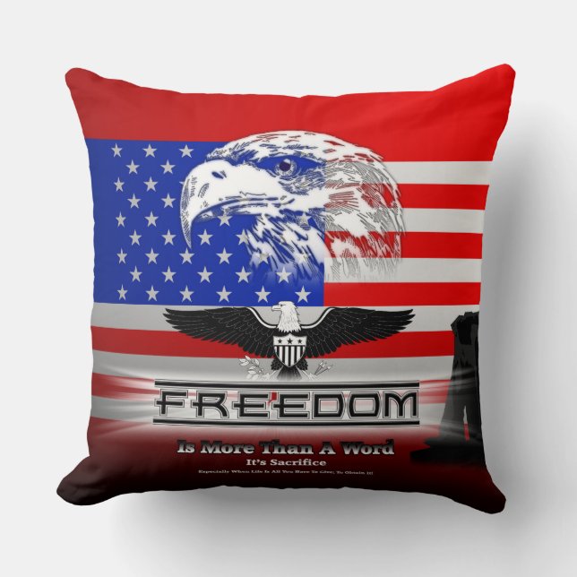 Freedom Is More Than A Word Hz Throw Pillow (Front)