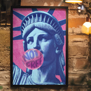 Freedom is Not Free Retro Pop Statue of Liberty Poster