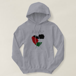 “Freedom Is Universal” with Palestine Heart Flag ✨ Hoodie