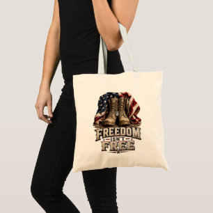 Freedom Isn’t Free – Vintage Military Boots Tote Bag