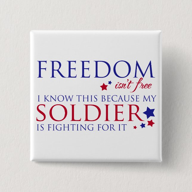 Freedom isn't Free 15 Cm Square Badge (Front)