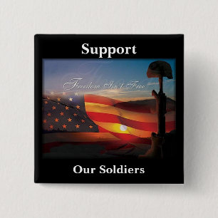 "Freedom Isn't Free" 15 Cm Square Badge