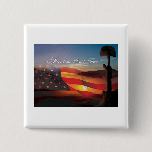 Freedom Isnt Free 15 Cm Square Badge
