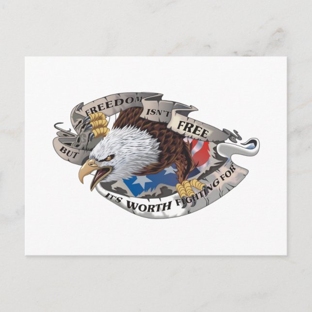 Freedom Isn't Free But It's Worth Fighting For Postcard (Front)