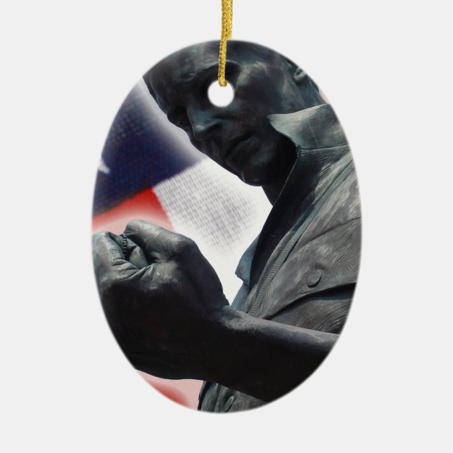 Freedom Isn't Free! Ceramic Tree Decoration (Front)