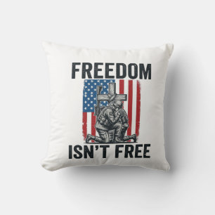 Freedom Isnt Free Patriotic Soldier Memorial Cushion