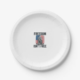 Freedom Isnt Free Patriotic Soldier Memorial Paper Plate