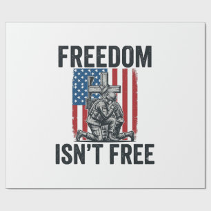 Freedom Isnt Free Patriotic Soldier Memorial Wrapping Paper