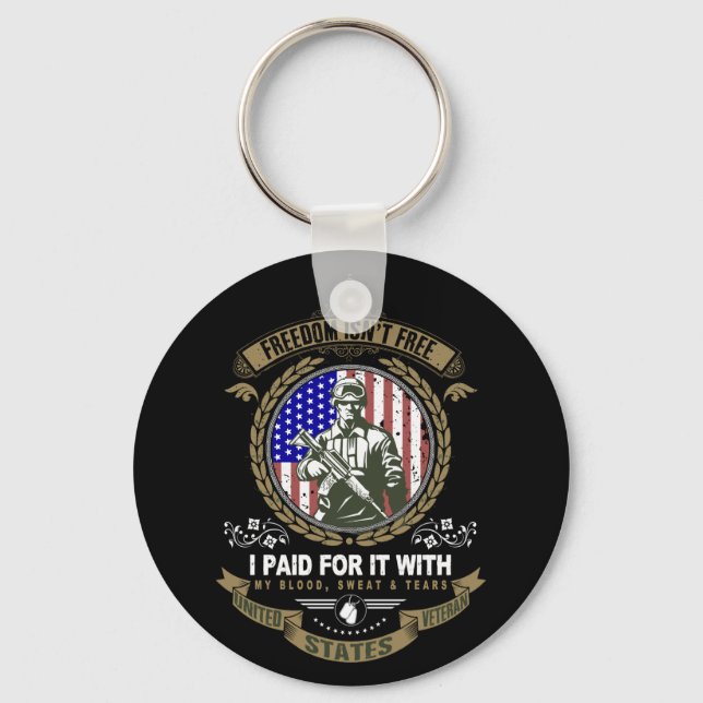 Freedom Isn't Free Veteran Key Ring (Front)