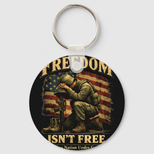 Freedom isnt patriotic soldier one nation under key ring