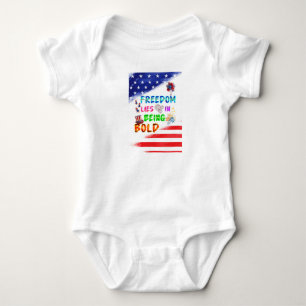 Freedom Jersey Lies In Being Bold Baby Bodysuit