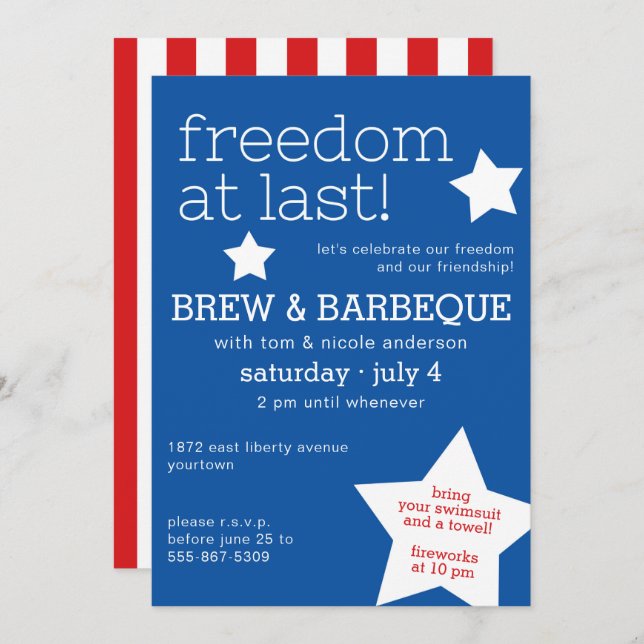 Freedom | July 4 | Independence Day Invitation (Front/Back)
