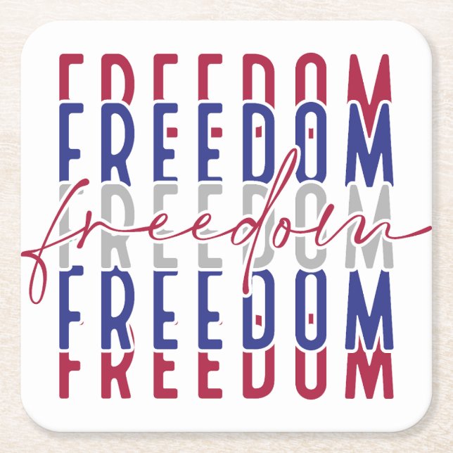 Freedom Kamala Harris Square Paper Coaster (Front)