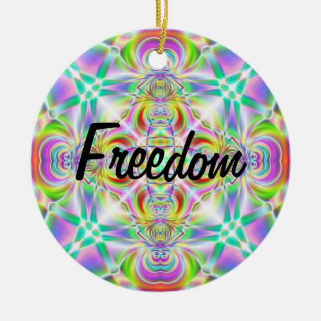 "Freedom - Liberty" Ceramic Ornament (Front)