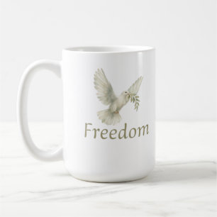 freedom, liberty, peace, dove, white dove, freedom coffee mug