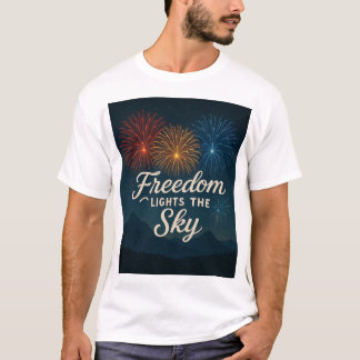 Freedom Lights the Sky, 4th of July them design. T-Shirt