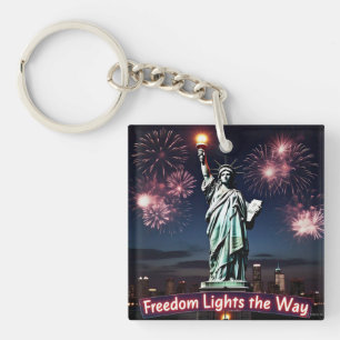 "Freedom Lights the Way" Statue of Liberty  Key Ring