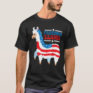 Freedom Llama Cute 4th Of July USA American Flag G T-Shirt