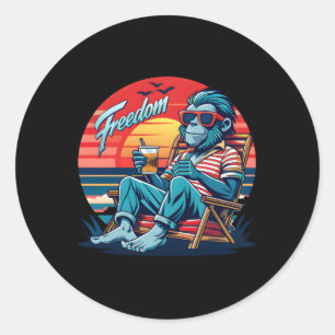 Freedom-loving Monkey Sticker 