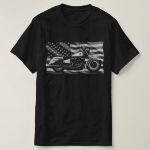 Freedom Machine Over Stripes of Steel Power Biker  T-Shirt