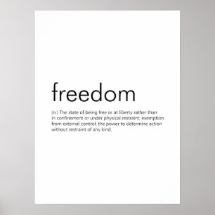 Freedom Meaning   Dictionary Definition Freedom Poster