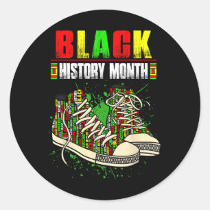 Freedom Melanin Black Proud Africa Shoes Black His Classic Round Sticker