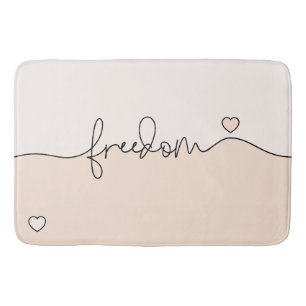 Freedom Minimalist Typography Design Bath Mat