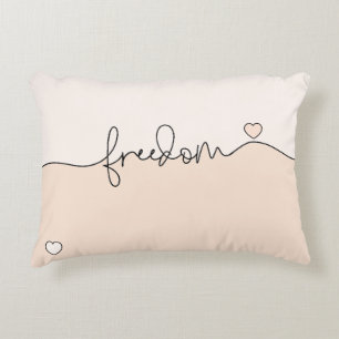Freedom Minimalist Typography Design Decorative Cushion