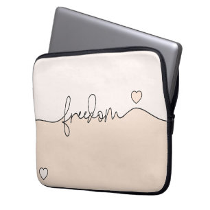 Freedom Minimalist Typography Design Laptop Sleeve