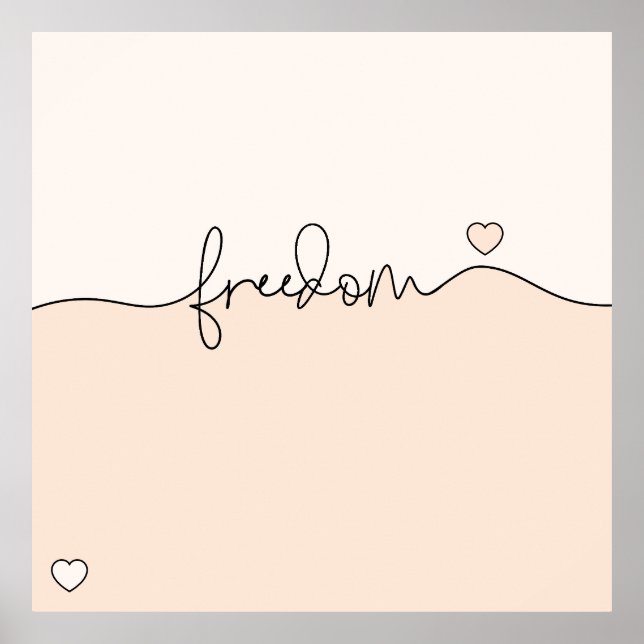Freedom Minimalist Typography Design Poster (Front)