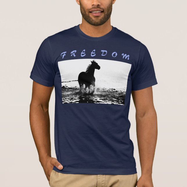Freedom Modern Running Horse Pop Art Men's T-Shirt (Front)