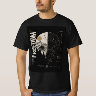 Freedom Mountain Topographic Streetwear T-Shirt