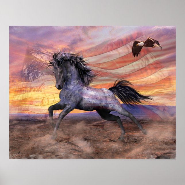 Freedom Mustang 20"x16" Value, Matte - see options Poster (Front)