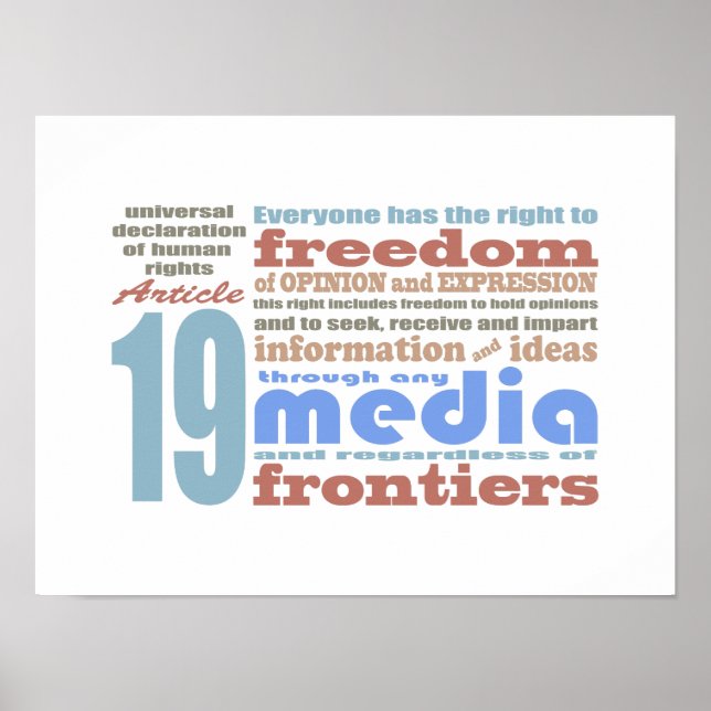 Freedom of Speech and Opnion UDHR Article 19 Poster (Front)