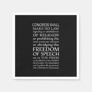 Freedom of Speech Bill of Rights Text Napkin