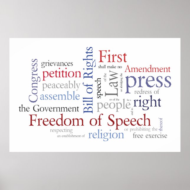 Freedom of Speech! Large Bill of Rights Poster (Front)