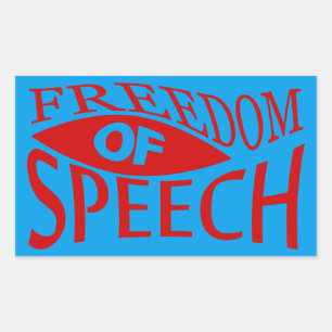 Freedom Of Speech - red 2 Rectangular Sticker