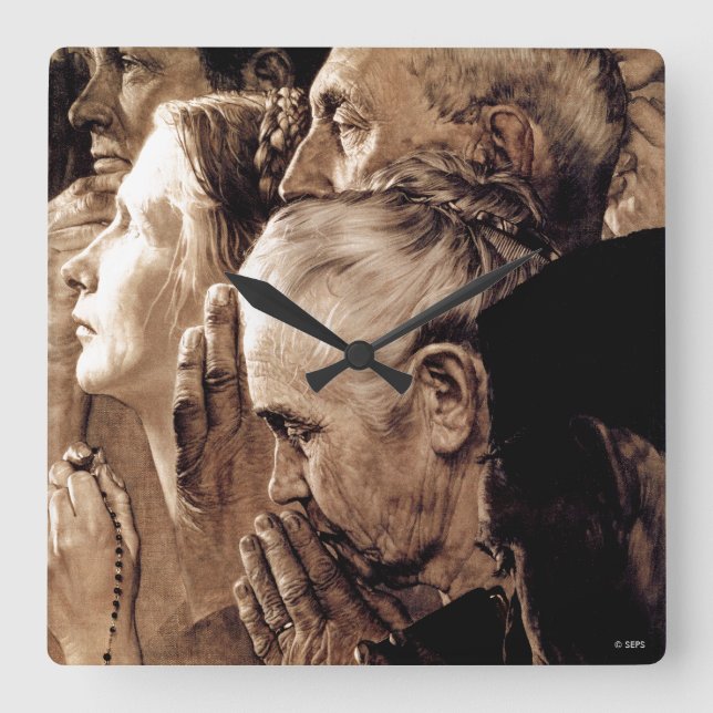 Freedom of Worship Square Wall Clock (Front)