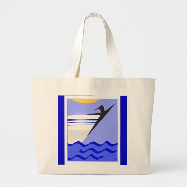 Freedom On The Open Sea Large Tote Bag (Front)